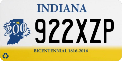 IN license plate 922XZP
