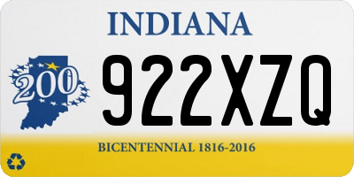 IN license plate 922XZQ