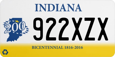 IN license plate 922XZX