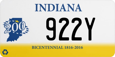 IN license plate 922Y