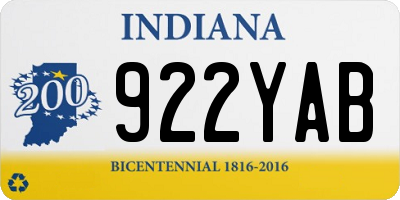 IN license plate 922YAB