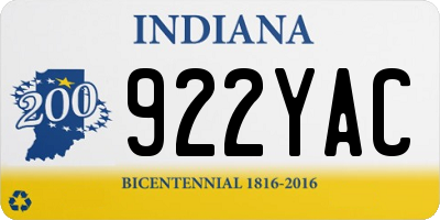 IN license plate 922YAC