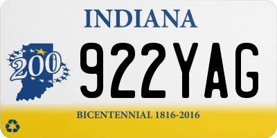 IN license plate 922YAG