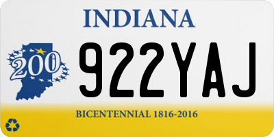 IN license plate 922YAJ