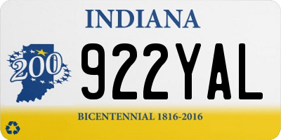 IN license plate 922YAL