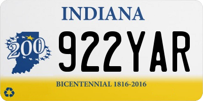 IN license plate 922YAR