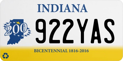 IN license plate 922YAS