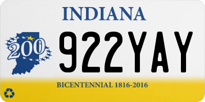 IN license plate 922YAY
