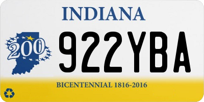IN license plate 922YBA