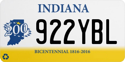 IN license plate 922YBL