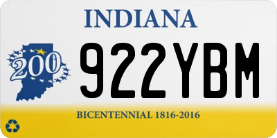IN license plate 922YBM