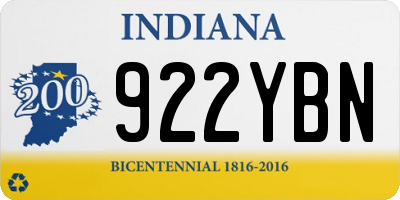 IN license plate 922YBN