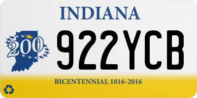 IN license plate 922YCB