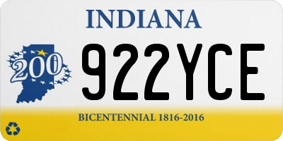 IN license plate 922YCE