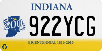 IN license plate 922YCG