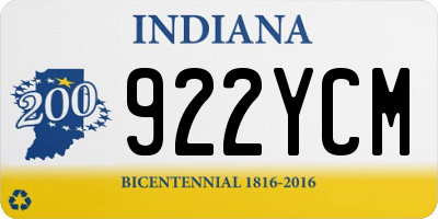 IN license plate 922YCM