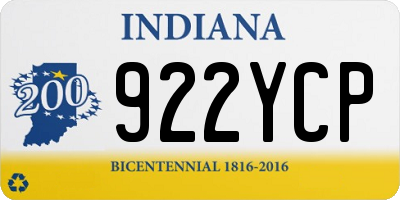 IN license plate 922YCP