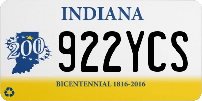 IN license plate 922YCS