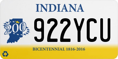 IN license plate 922YCU
