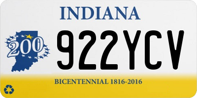 IN license plate 922YCV