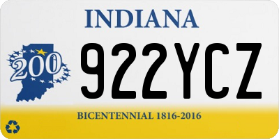 IN license plate 922YCZ