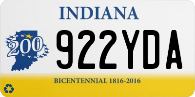 IN license plate 922YDA
