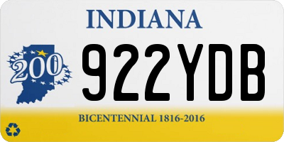 IN license plate 922YDB
