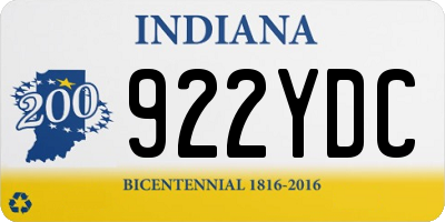 IN license plate 922YDC