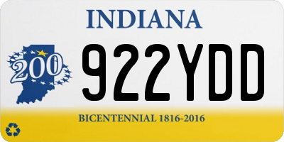 IN license plate 922YDD