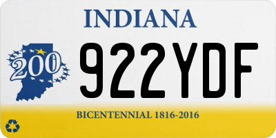 IN license plate 922YDF