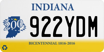 IN license plate 922YDM