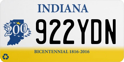 IN license plate 922YDN