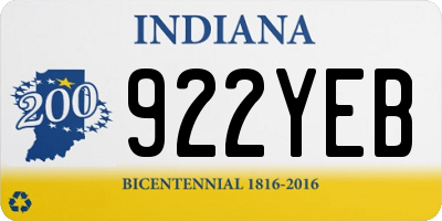 IN license plate 922YEB