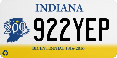 IN license plate 922YEP