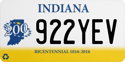 IN license plate 922YEV