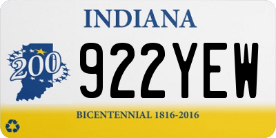 IN license plate 922YEW