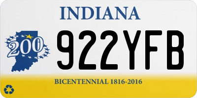 IN license plate 922YFB