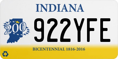 IN license plate 922YFE