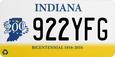 IN license plate 922YFG