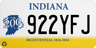 IN license plate 922YFJ