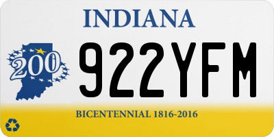IN license plate 922YFM