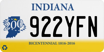 IN license plate 922YFN
