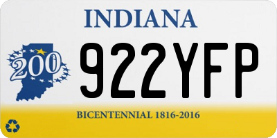 IN license plate 922YFP