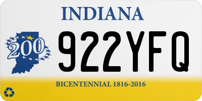 IN license plate 922YFQ