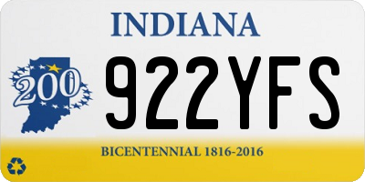 IN license plate 922YFS