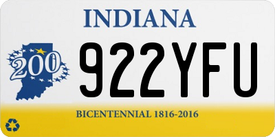 IN license plate 922YFU