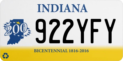 IN license plate 922YFY