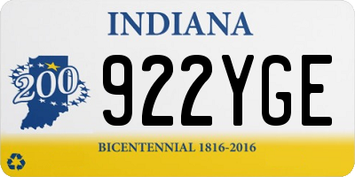 IN license plate 922YGE