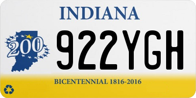 IN license plate 922YGH