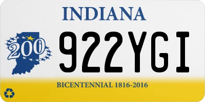 IN license plate 922YGI